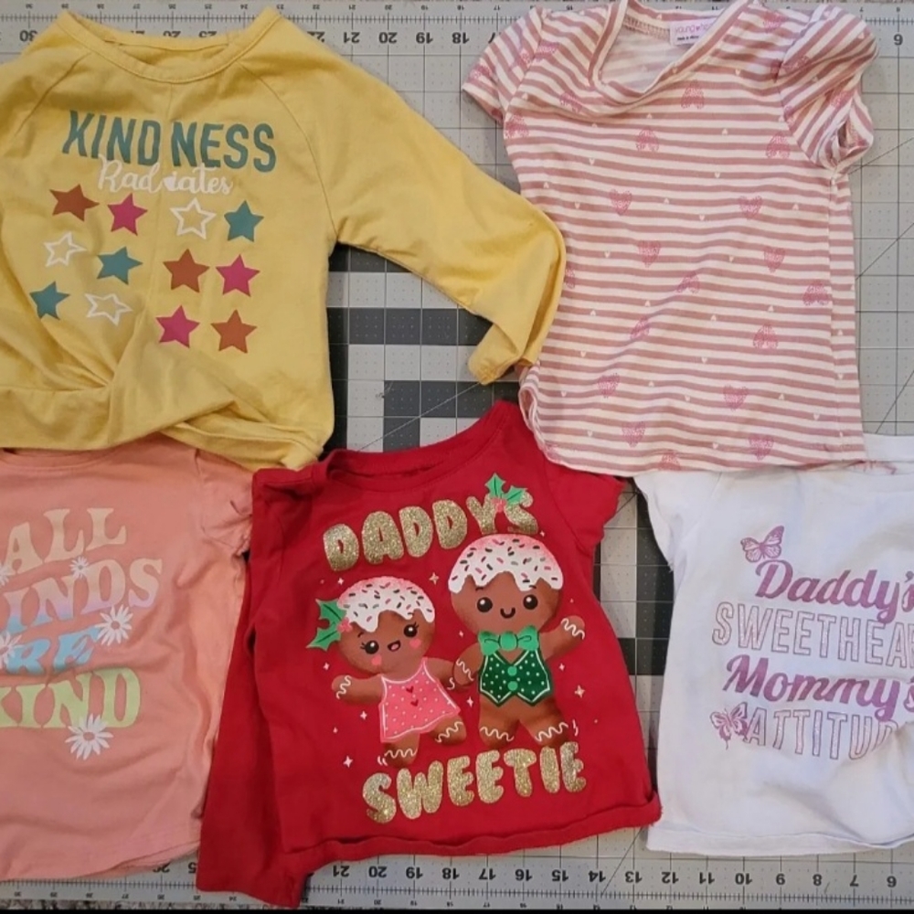 2T Girls Shirt Lot Used Christmas And Other Shirts Girls
